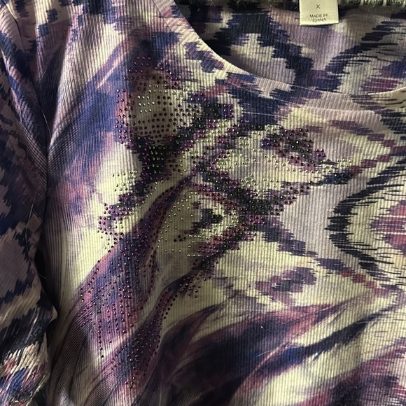 Christopher & Banks short sleeve t shirt gem detail size X (14 W) - Picture 3 of 5